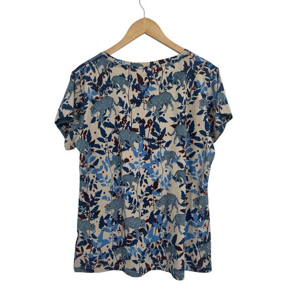 Trespass Leopard Blue Floral Graphic Print Short Sleeve T-shirt 12/XL NWT - Picture 2 of 5